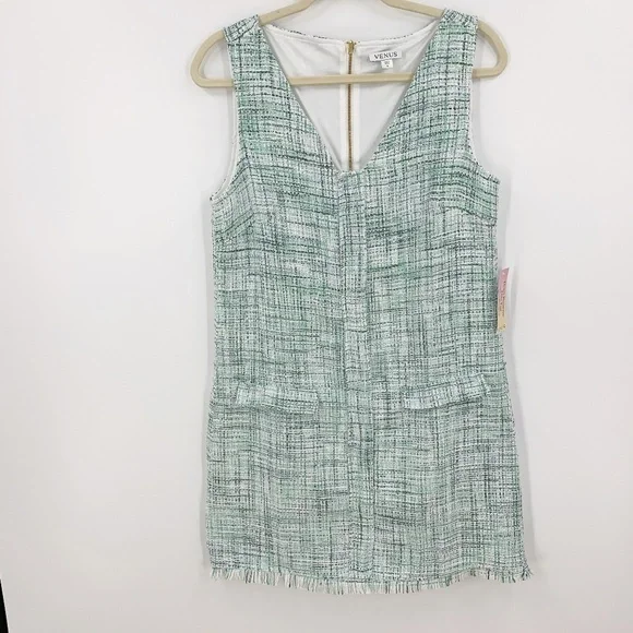 Venus Terrace Tweed Mini Shift Dress in Blue Multi Sz 6 - Picture 4 of 16